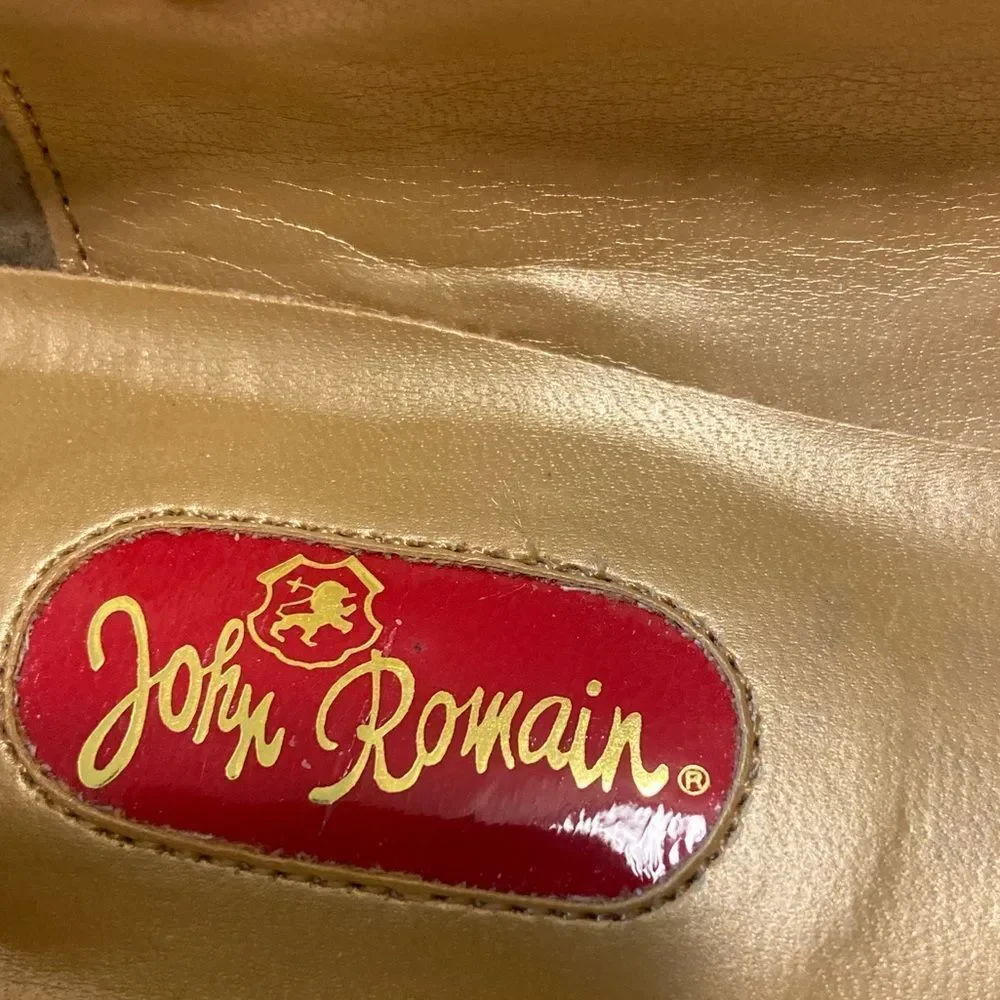 John Romain Leather Elegant Red Women's Loafers Size 8 B AA Barbara